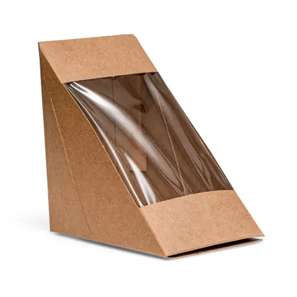 Kraft Sandwich Wedge Box - 50 pcs
