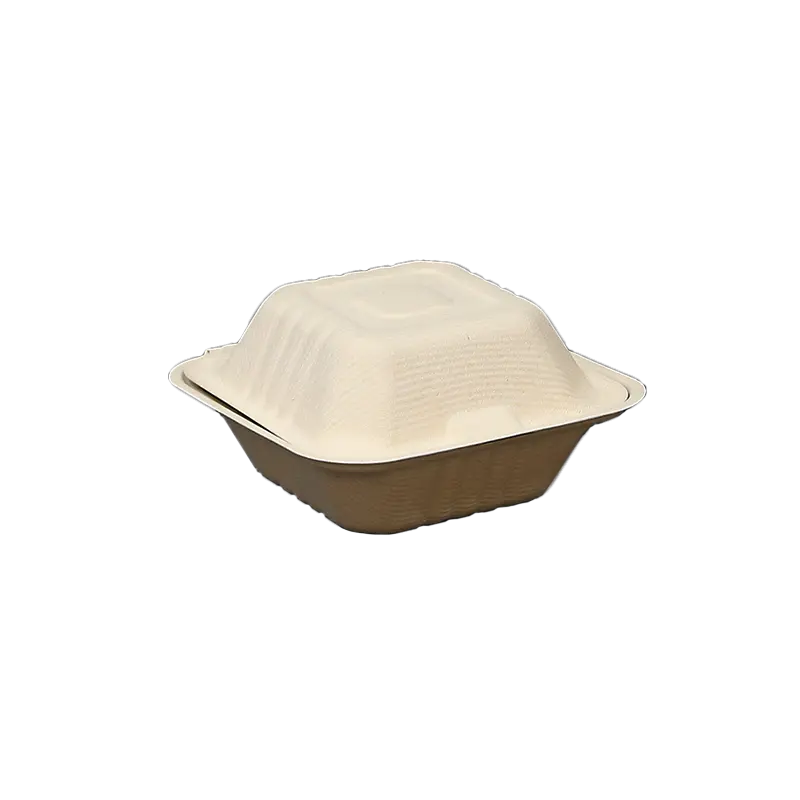 6-inch Clamshell Pulp Food Box - 50 pcs