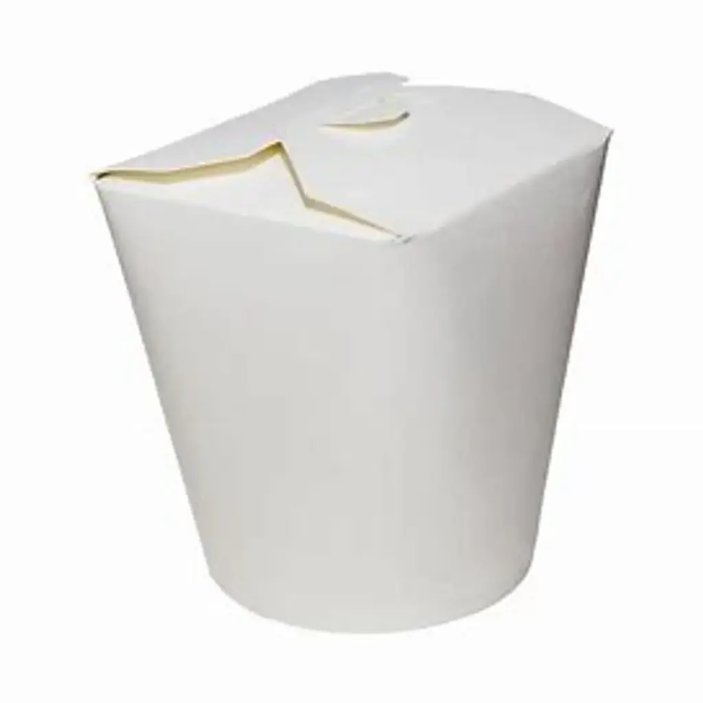 White Paper Noodle Box with Round Base - 50 pcs