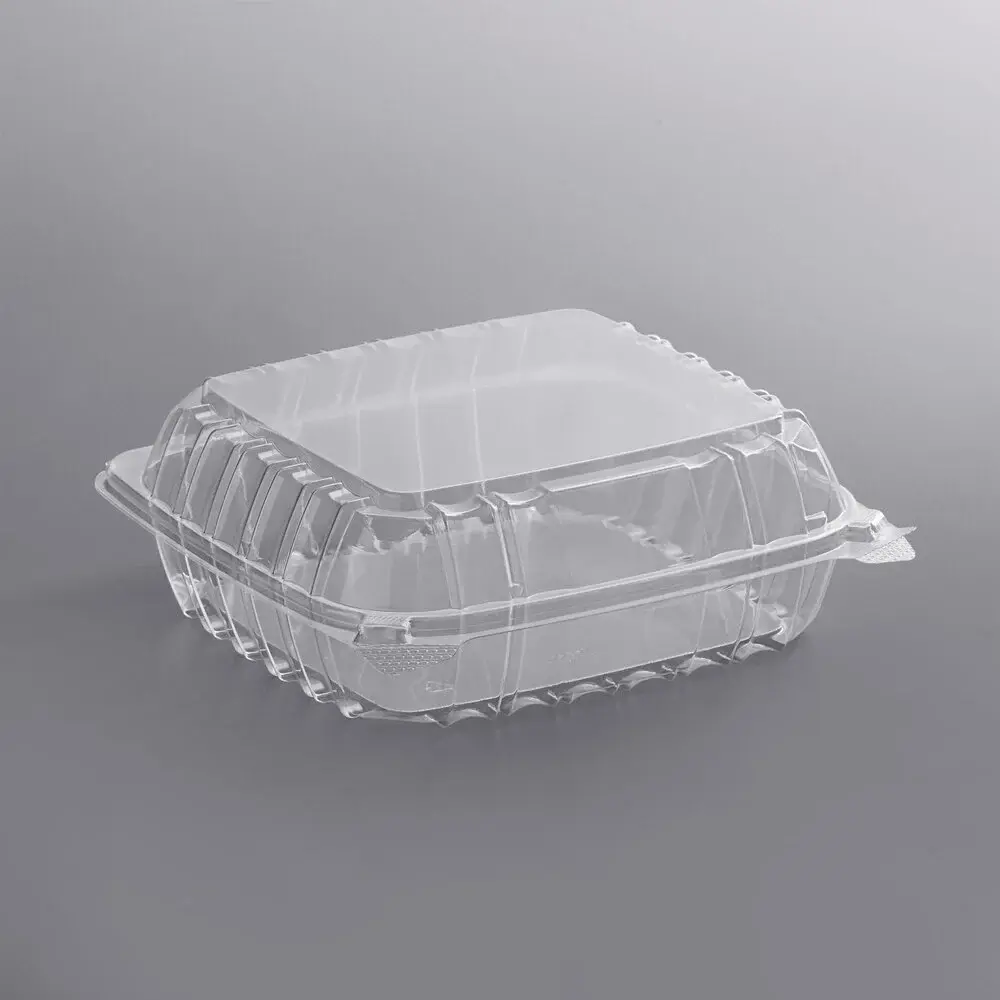 Clear Seal Hinged Lid Plastic Container - 100 pcs