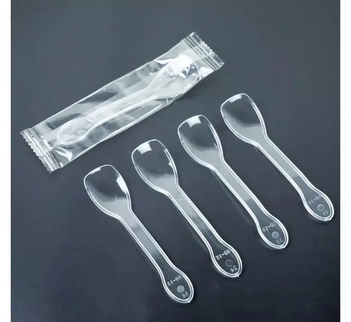 Disposable Plastic Ice Cream Spoon - 50 pcs
