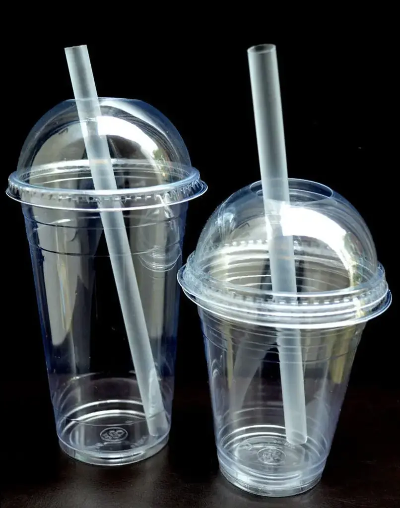 Plastic Slush Cup With Flat  Lid - 50 pcs