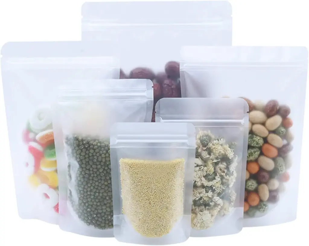 Clear Plastic Stand Up Pouch With Ziplock - 50 pcs