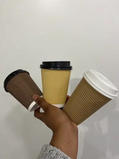 Coffee ripple Cup with Lid - 25 pcs