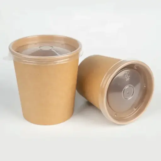 Paper Soup Bowl With PP Lid - 50 pcs