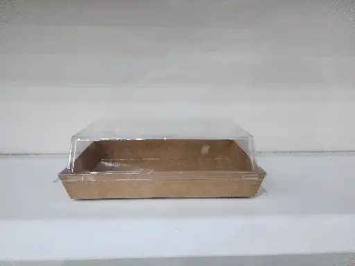 Brown kraft sushi tray with lid - 25pcs