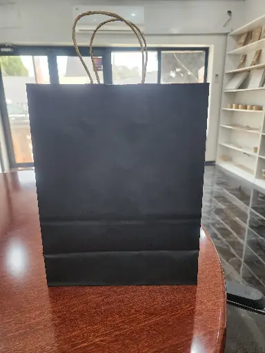 Black paper bag with twisty handle - 12pcs