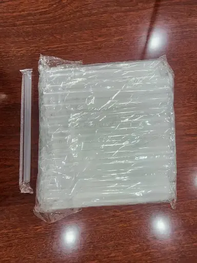 Clear plastic straws - 100pcs