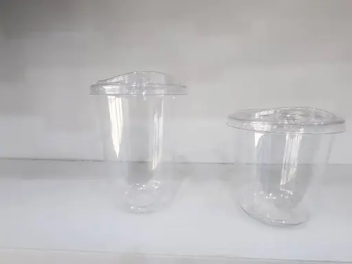 Cold Coffee/Tea Clear Cup With Lid - 25pcs