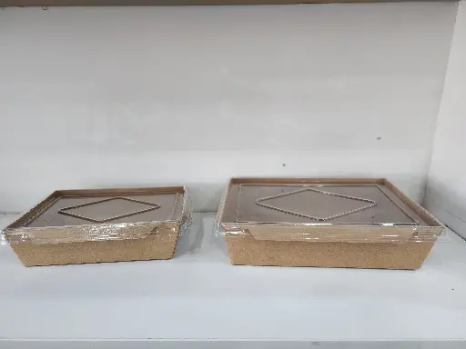 Kraft Paper Sushi Box with PET Lid - 25 pcs